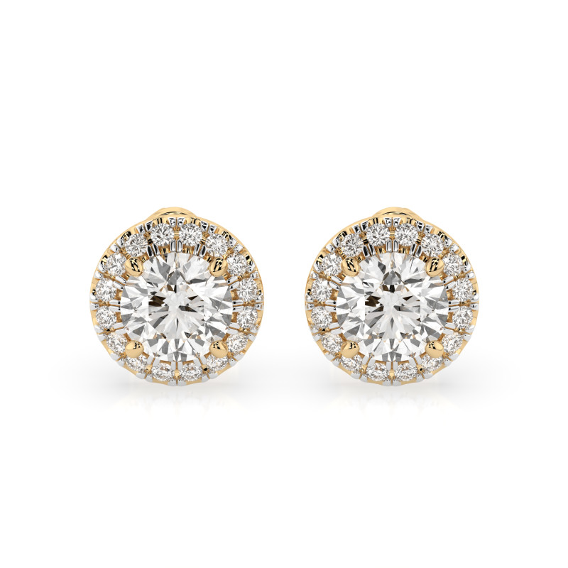 Kolczyki Soliter Wieczność z diamentami 102-10095-Y-1.0