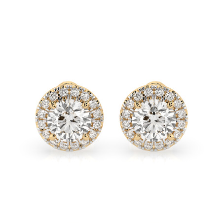 Kolczyki Soliter Wieczność z diamentami 102-10095-Y-1.0