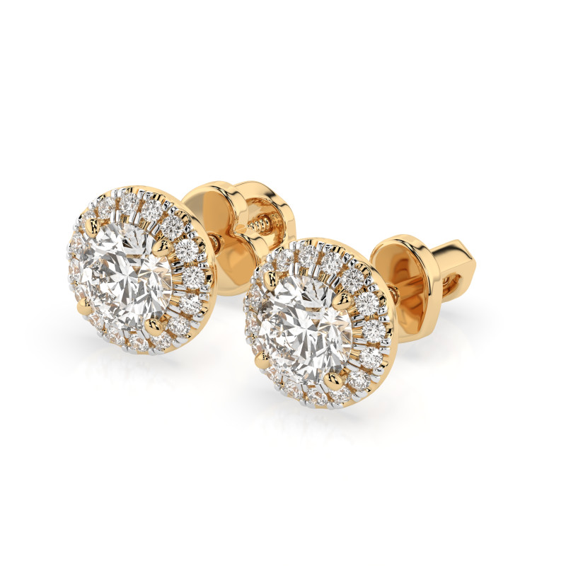 Kolczyki Soliter Wieczność z diamentami 102-10095-Y-1.0