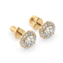 Kolczyki Soliter Wieczność z diamentami 102-10095-Y-1.0