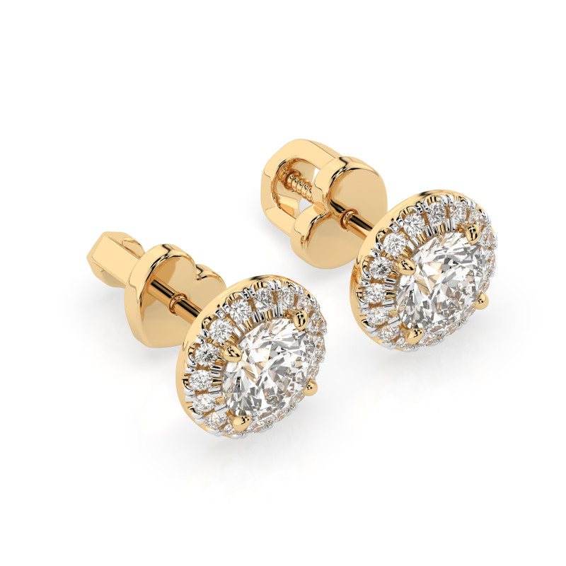 Kolczyki Soliter Wieczność z diamentami 102-10095-Y-1.0