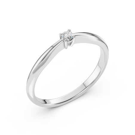 Pierścionek Soliter z diamentem 101-10021-W-0.06 - Jubiler Sezam