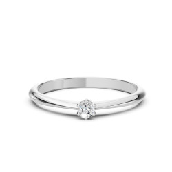 Pierścionek Soliter z diamentem 101-10027-W-0.1 - Jubiler Sezam