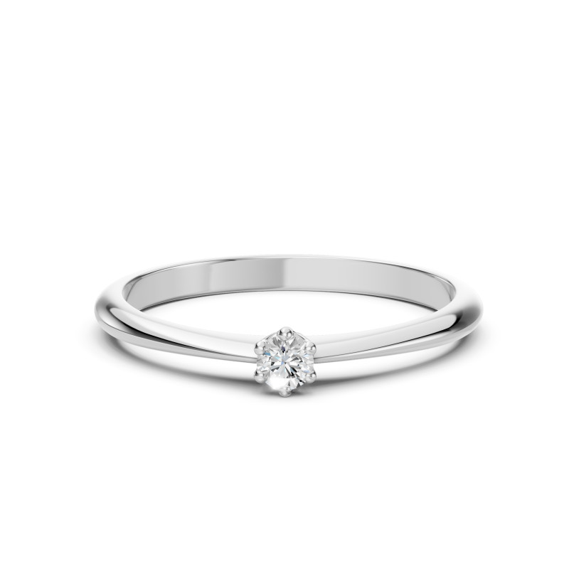 Pierścionek Soliter z diamentem 101-10027-W-0.1 - Jubiler Sezam