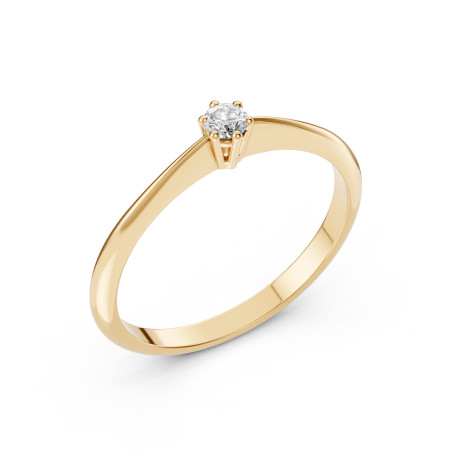 Pierścionek Soliter z diamentem 101-10027-Y-0.1 - Jubiler Sezam
