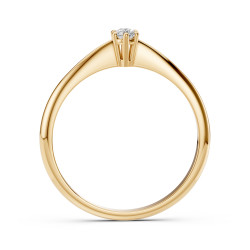 Pierścionek Soliter z diamentem 101-10027-Y-0.1 - Jubiler Sezam