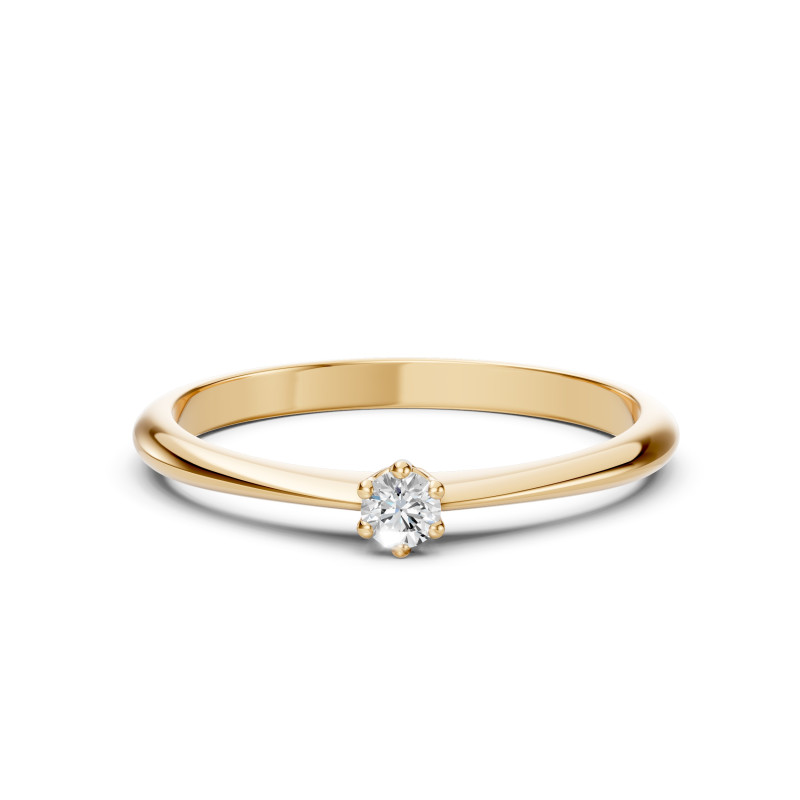 Pierścionek Soliter z diamentem 101-10027-Y-0.1 - Jubiler Sezam