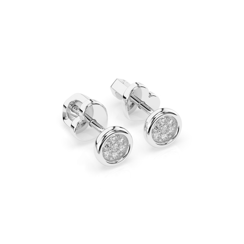 Kolczyki Iluzja z diamentami 102-10068-W-0.08 - Jubiler Sezam