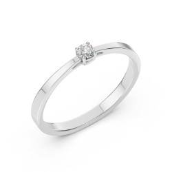Pierścionek Soliter z diamentem 101-10012/1-W-0.06 - Jubiler Sezam