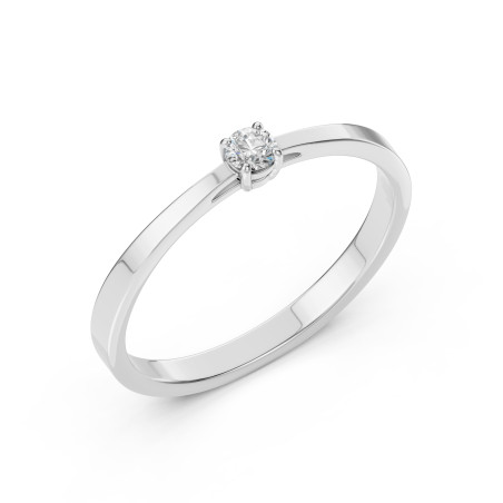 Pierścionek Soliter z diamentem 101-10012/1-W-0.06 - Jubiler Sezam