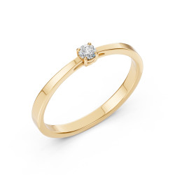Pierścionek Soliter z diamentem 101-10012/1-Y-0.06 - Jubiler Sezam