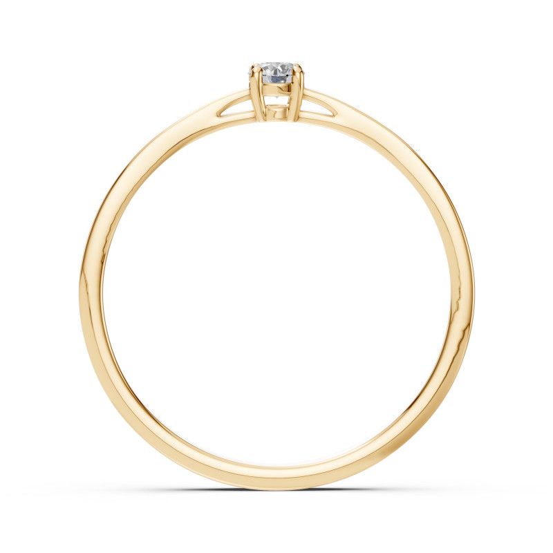 Pierścionek Soliter z diamentem 101-10012/1-Y-0.06 - Jubiler Sezam