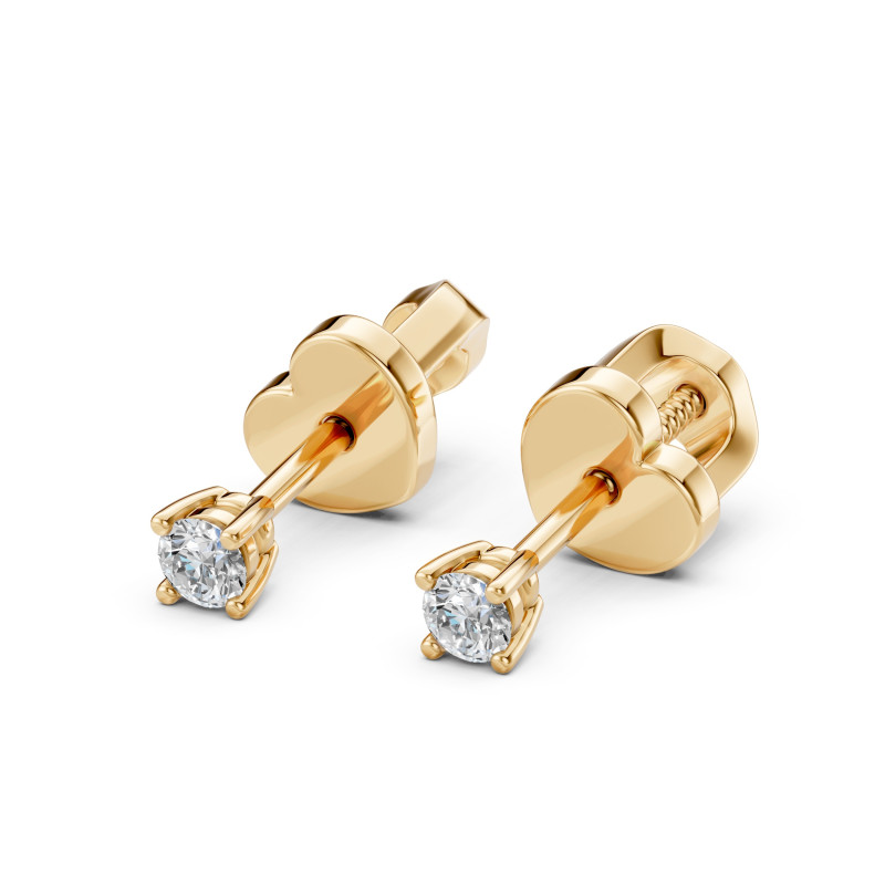 Kolczyki Soliter Motylek z diamentami 102-10012/1-Y-0.12