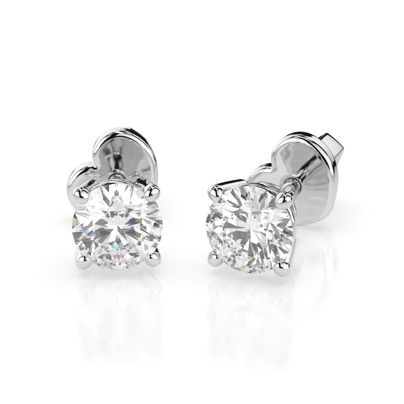 Kolczyki Soliter Motylek z diamentami 102-10012/1-W-0.6