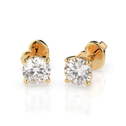 Kolczyki Soliter Motylek z diamentami 102-10012/1-Y-0.6