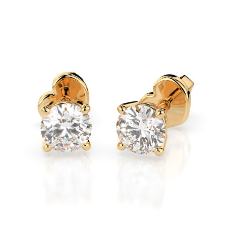 Kolczyki Soliter Motylek z diamentami 102-10012/1-Y-0.6