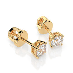 Kolczyki Soliter Motylek z diamentami 102-10012/1-Y-0.6