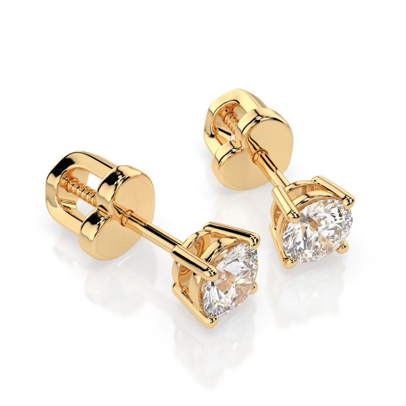 Kolczyki Soliter Motylek z diamentami 102-10012/1-Y-0.6