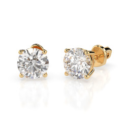 Kolczyki Soliter Motylek z diamentami 102-10012/1-Y-2.0