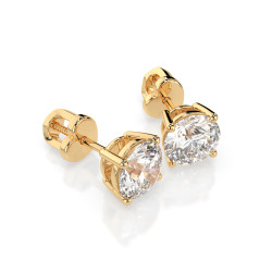 Kolczyki Soliter Motylek z diamentami 102-10012/1-Y-2.0