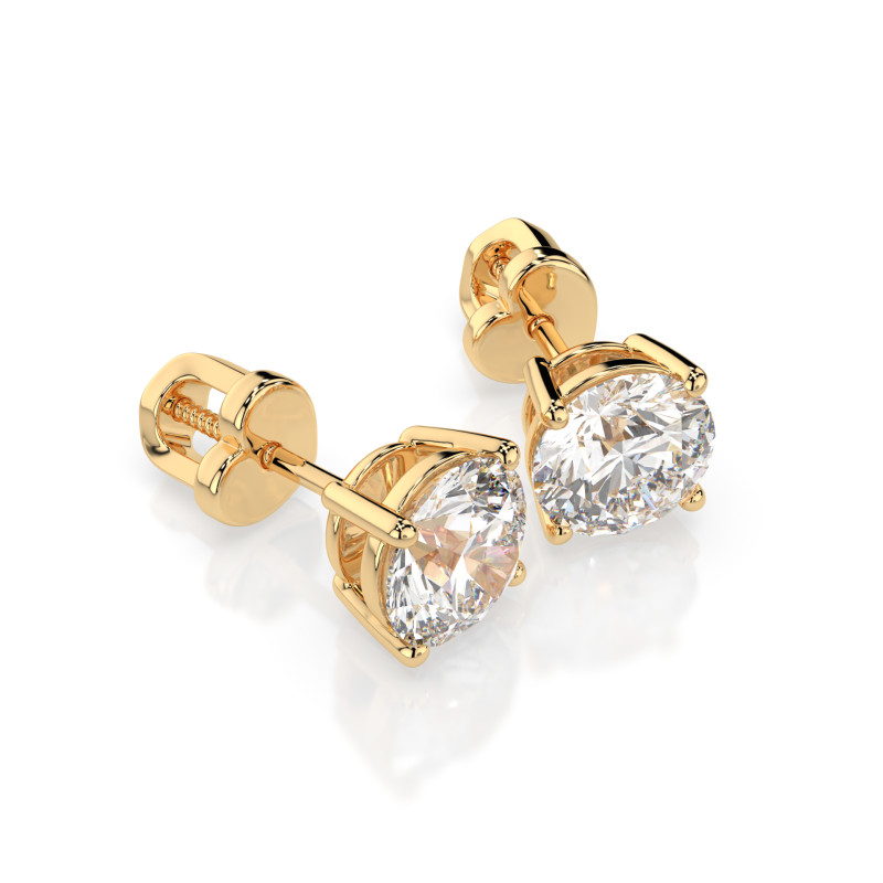 Kolczyki Soliter Motylek z diamentami 102-10012/1-Y-2.0