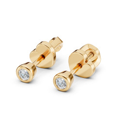 Kolczyki Soliter Motylek z diamentami 102-10010-Y-0.09 - Jubiler Sezam