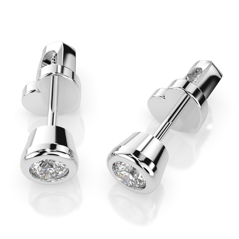 Kolczyki Soliter Motylek z Diamentami KB 102-10010-W-0.3