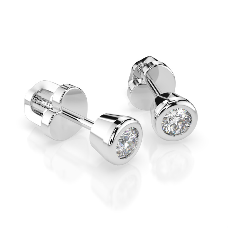 Kolczyki Soliter Motylek z diamentami 102-10010-W-0.3 - Jubiler Sezam