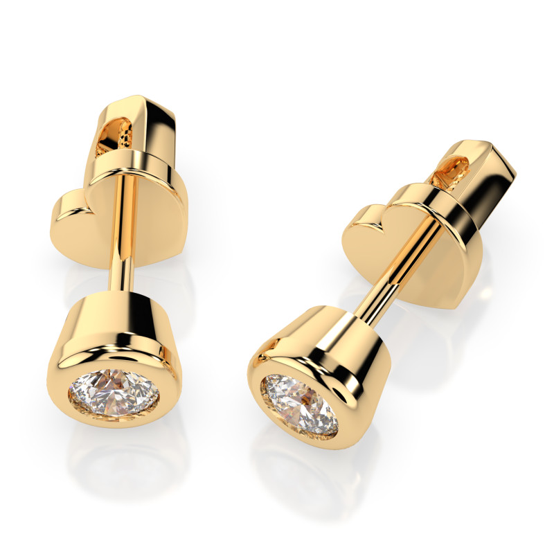 Kolczyki Soliter Motylek z Diamentami KB 102-10010-Y-0.3