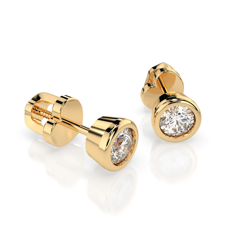 Kolczyki Soliter Motylek z diamentami 102-10010-Y-0.6 - Jubiler Sezam