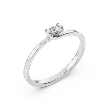 Pierścionek Soliter z diamentem 101-10016-W-0.15 - Jubiler Sezam