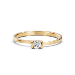 Pierścionek Soliter z diamentem 101-10016-Y-0.15 - Jubiler Sezam