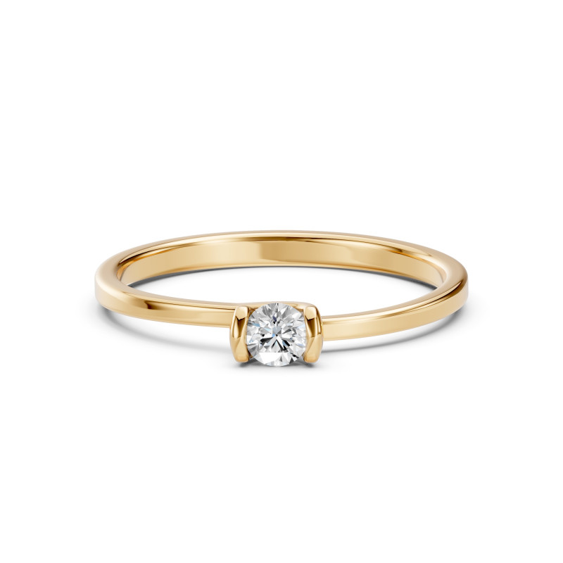 Pierścionek Soliter z diamentem 101-10016-Y-0.15 - Jubiler Sezam