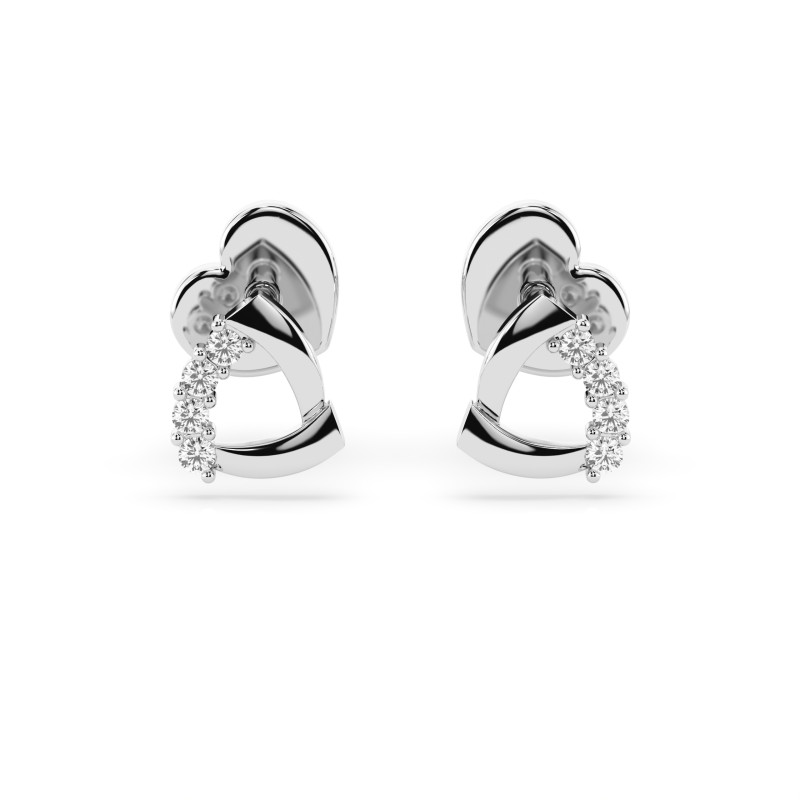 Kolczyki Minimalizm z diamentami 102-10061-W-0.05 - Jubiler Sezam
