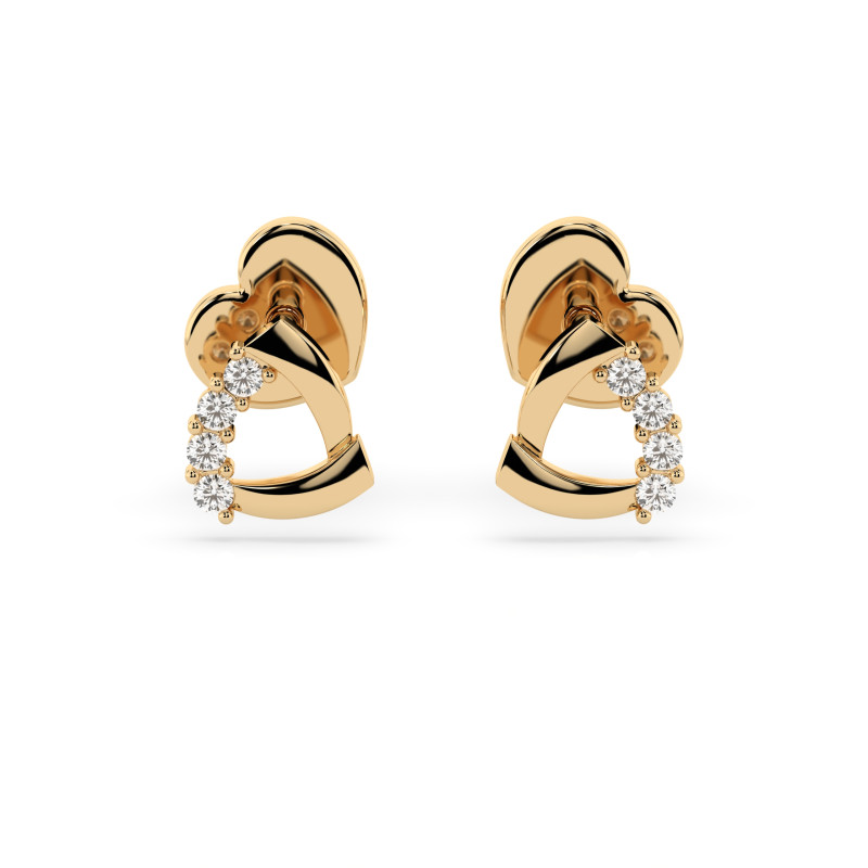 Kolczyki Minimalizm z diamentami 102-10061-Y-0.05 - Jubiler Sezam