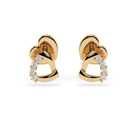 Kolczyki Minimalizm z diamentami 102-10061-Y-0.05 - Jubiler Sezam
