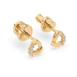 Kolczyki Minimalizm z diamentami 102-10061-Y-0.05 - Jubiler Sezam