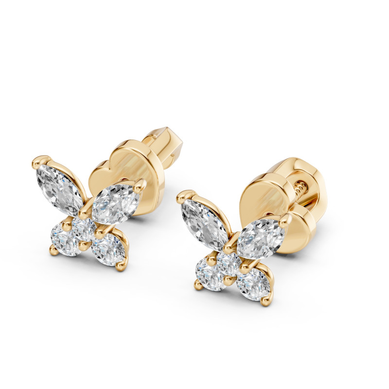 Kolczyki Iluzja z diamentami 102-10192-Y-0.4 - Jubiler Sezam