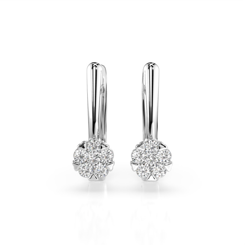 Kolczyki Iluzja z diamentami 102-10015/1-W-0.06 - Jubiler Sezam