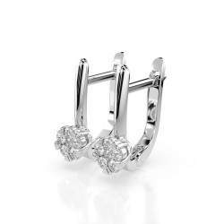 Kolczyki Iluzja z diamentami 102-10015/1-W-0.06 - Jubiler Sezam