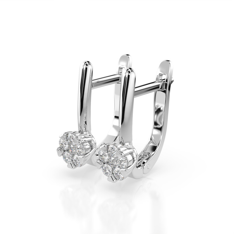 Kolczyki Iluzja z diamentami 102-10015/1-W-0.06 - Jubiler Sezam