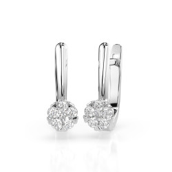Kolczyki Iluzja z diamentami 102-10015/1-W-0.06 - Jubiler Sezam