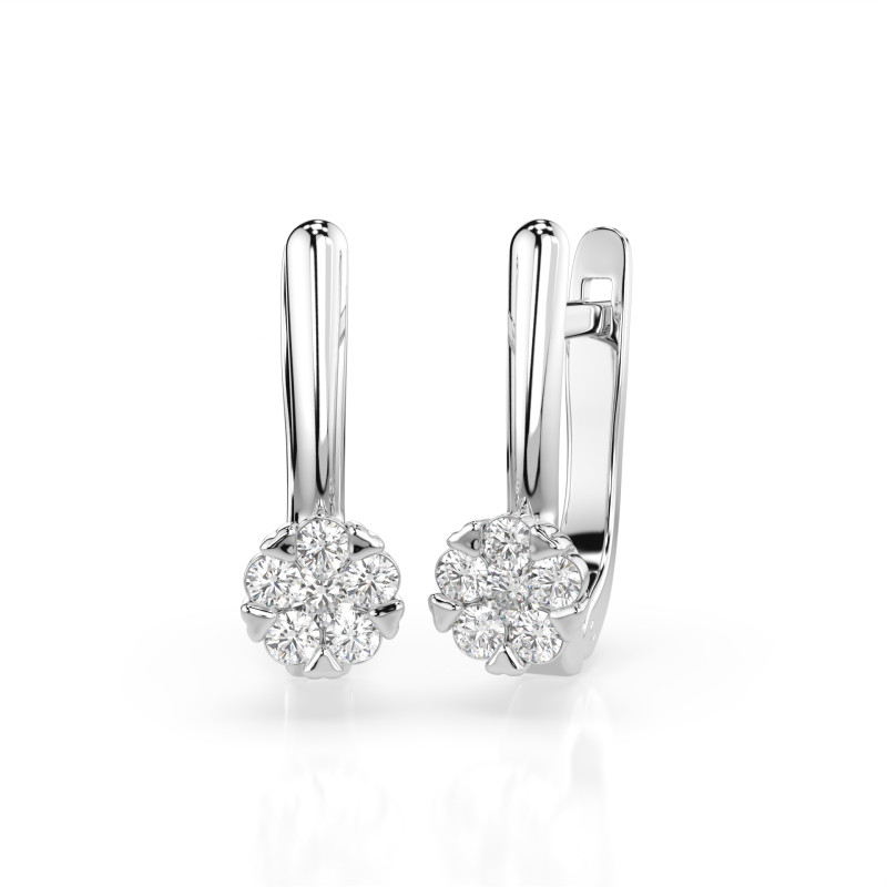 Kolczyki Iluzja z diamentami 102-10015/1-W-0.06 - Jubiler Sezam