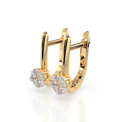 Kolczyki Iluzja z diamentami 102-10015/1-Y-0.06 - Jubiler Sezam