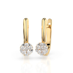Kolczyki Iluzja z diamentami 102-10015/1-Y-0.06 - Jubiler Sezam