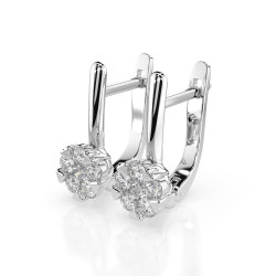 Kolczyki Iluzja z diamentami 102-10015/1-W-0.12 - Jubiler Sezam