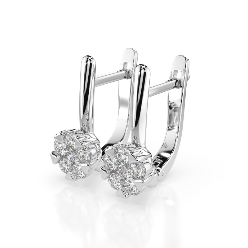 Kolczyki Iluzja z Diamentami KB 102-10015/1-W-0.12