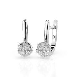 Kolczyki Iluzja z diamentami 102-10015/1-W-0.12 - Jubiler Sezam