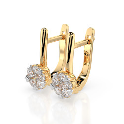 Kolczyki Iluzja z diamentami 102-10015/1-Y-0.12 - Jubiler Sezam