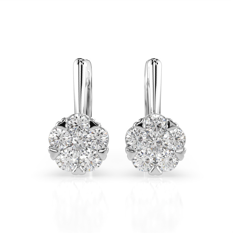 Kolczyki Iluzja z diamentami 102-10015/1-W-0.3 - Jubiler Sezam